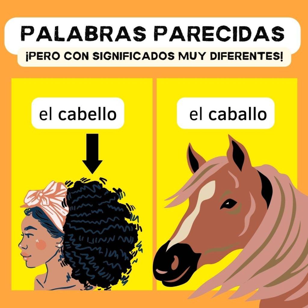 Palabras similares en español con significados diferentes